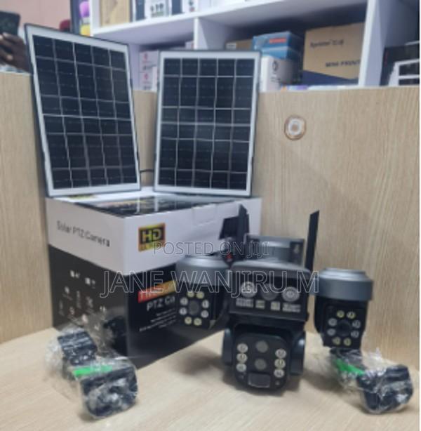 New V380 Pro 4g Triple Lens Dual Solar Panel PTZ Security Camera - main view