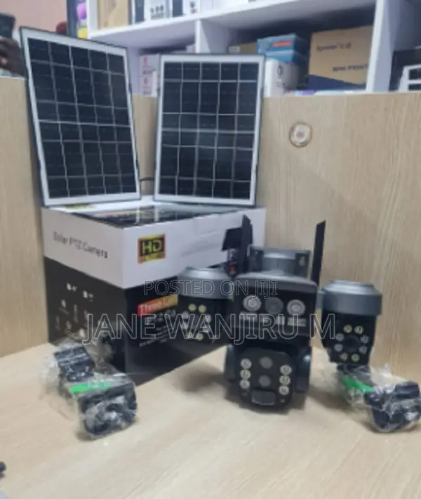 Newv380 4g Triple Lens Solar CCTV Camera With Dual Solar Panels