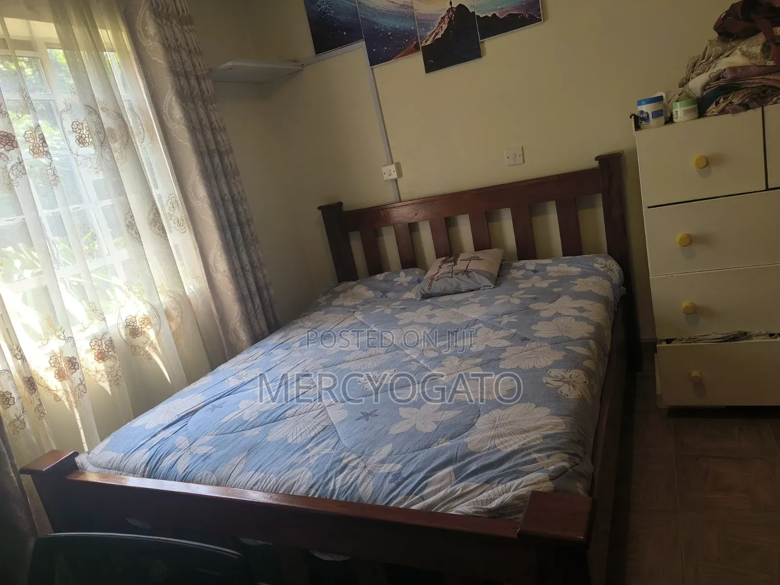 Bed 5*6 Strong and Heavy Mahogany