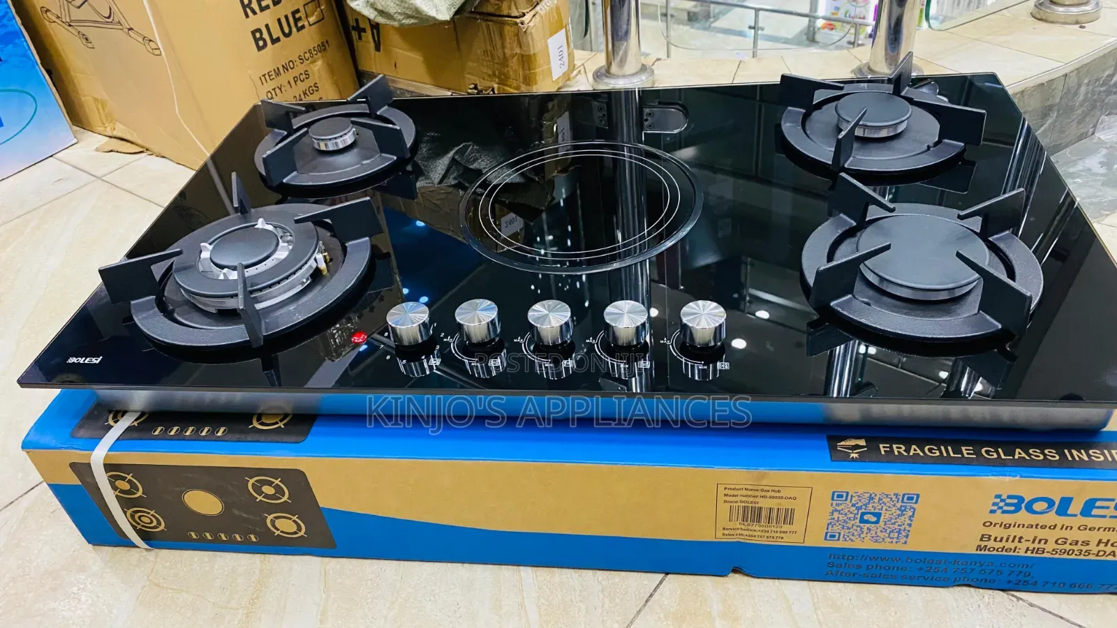 Bolesi Built in Gas Hob With Electric Infrared and Wokburner Hb-59035d