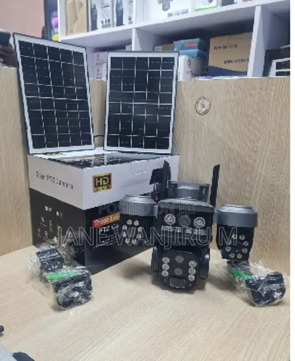 New V380 4g Wireless Solar Security Camera Triple Lens PTZ