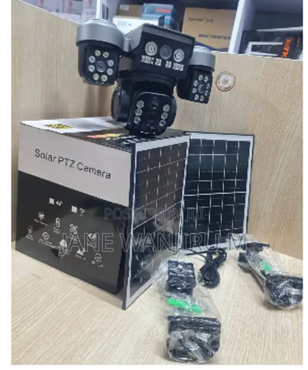 New V380 4g Sim Solar Camera 360° PTZ Triple Lens Security Camera