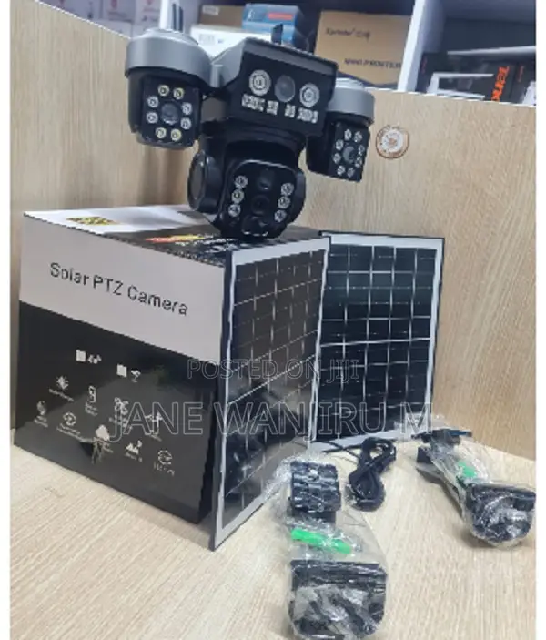 New V380 Triple Lens Solar Surveillance Camera With Two-Way Audio