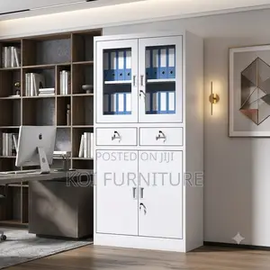 Office Caboinet; Two Doors Steel Grey Colored Filing Docs Cabinet