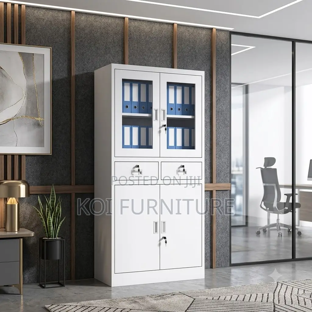Office Caboinet; Two Doors Steel Grey Colored Filing Docs Cabinet