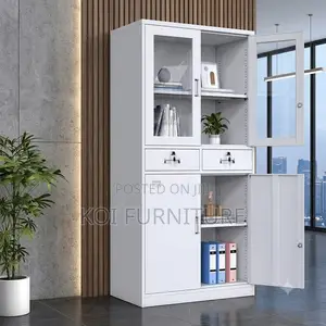 Office Caboinet; Two Doors Steel Grey Colored Filing Docs Cabinet