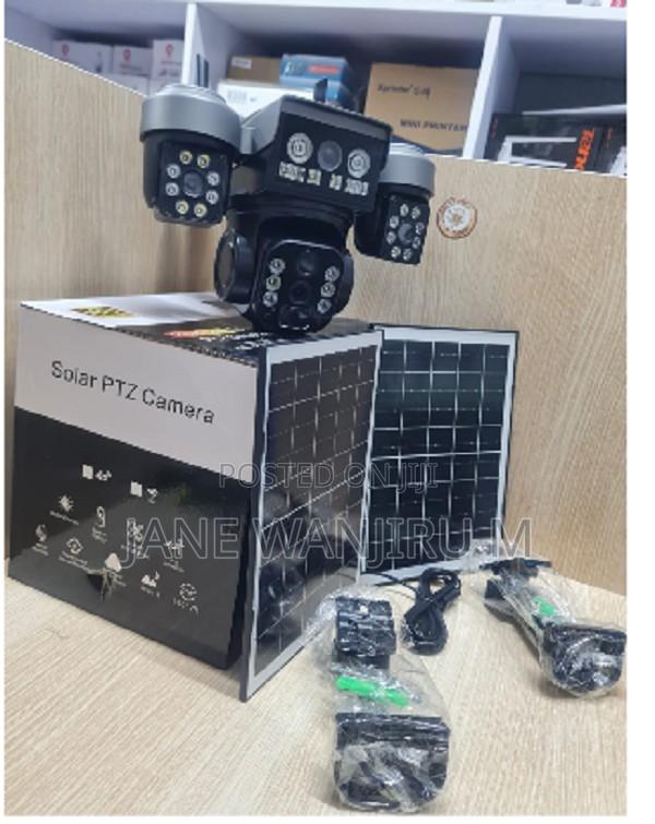 New V380 4g Smart Solar Camera With Triple Lens Color Night Vision