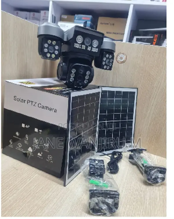 New V380 4g Smart Solar Camera With Triple Lens Color Night Vision