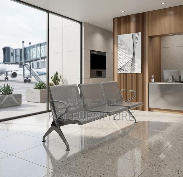 Office Bench; Three Seaters Metallic Grey- Office Front Benches - thumbnail 3