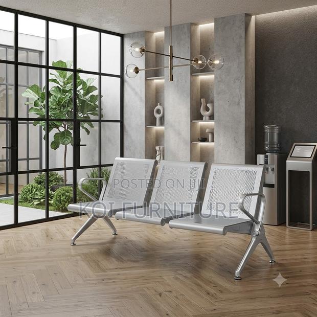 Office Bench; Three Seaters Metallic Grey- Office Front Benches - thumbnail 5