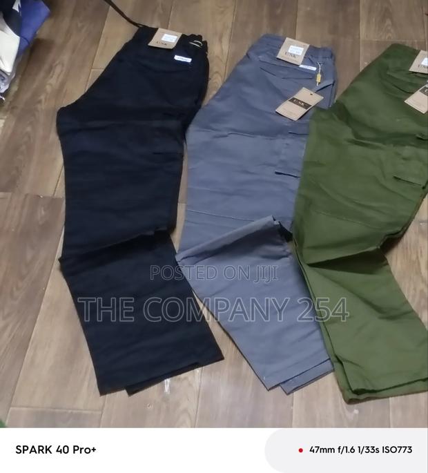 Quality Casual Designer Plain Double Side Pocket Straight Cargo Pants