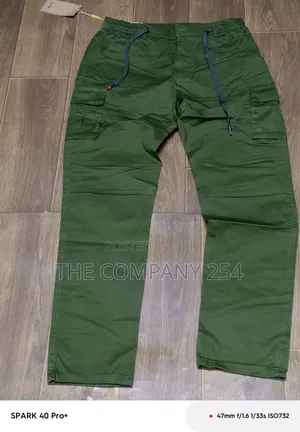 Quality Casual Designer Plain Double Side Pocket Straight Cargo Pants