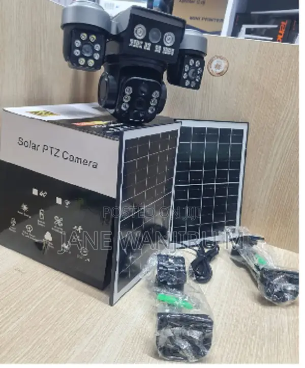 New V380 4g Ai Human Detection Triple Lens Solar CCTV Camera