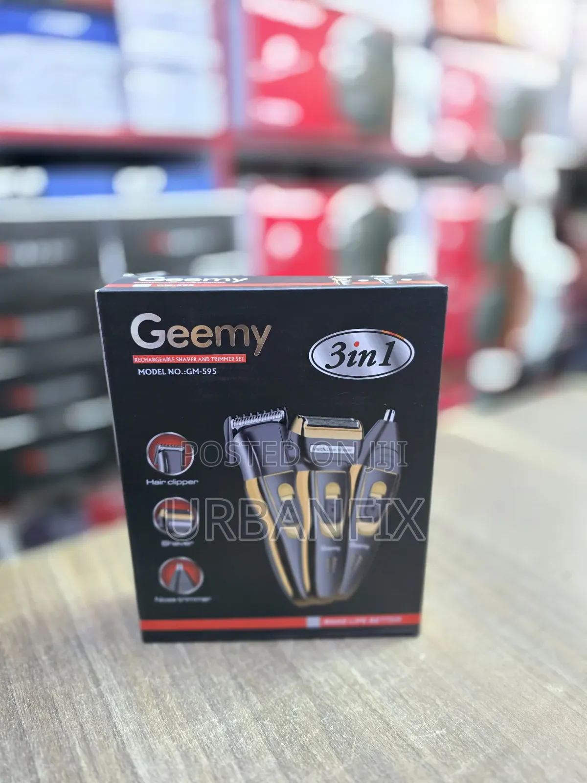 Geemy 3 in 1 Rechargeable Shaver and Trimmer Set With Nose Trimmer