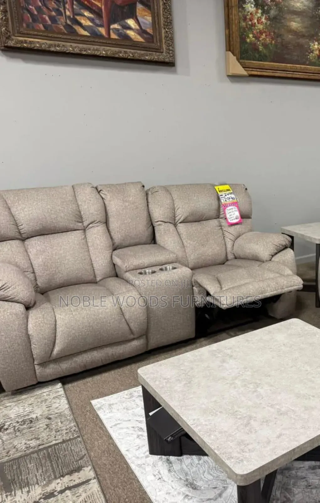 Grey 5 Seater Recliner Sofa