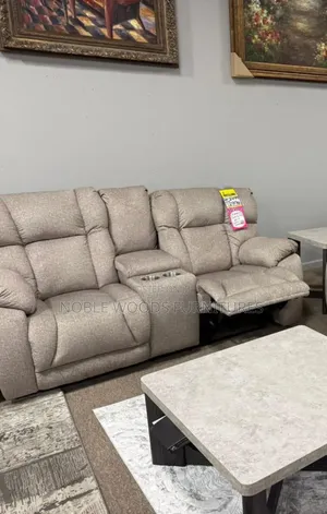Grey 5 Seater Recliner Sofa