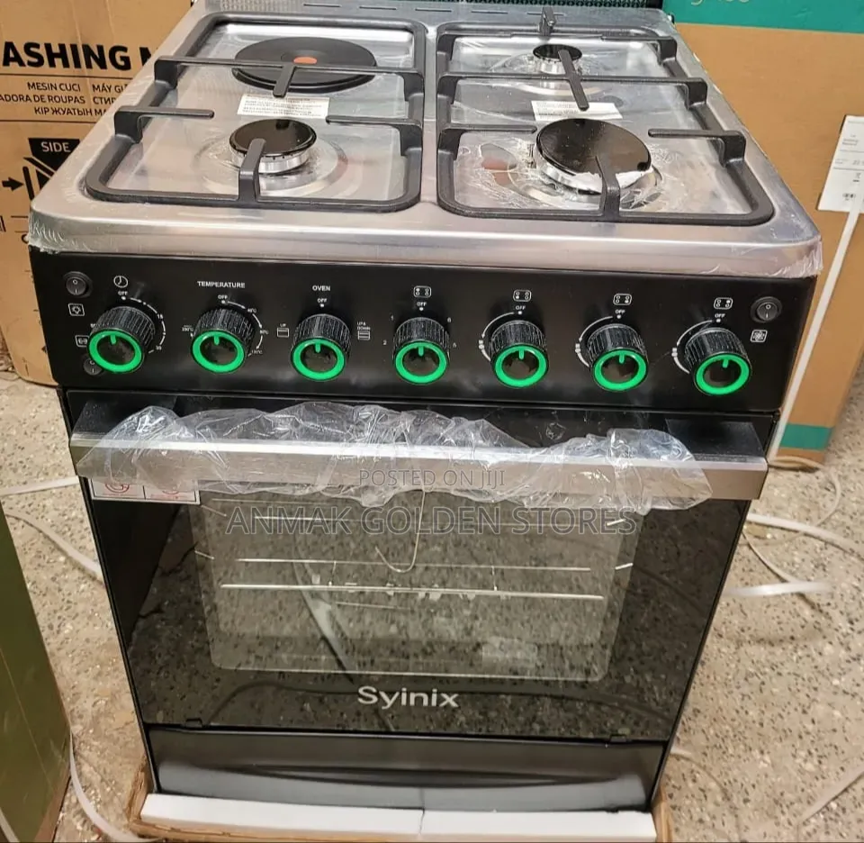 Syinix 60×60 Standing Cooker (3 Gas + 1 Electric)