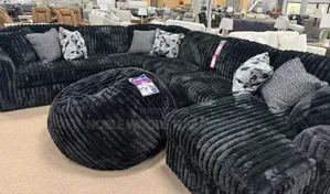 Black U-Shaped 7 Seater Sofa