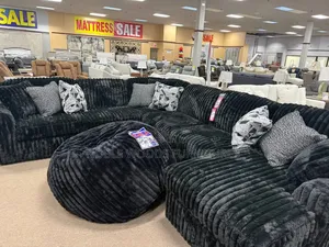 Black U-Shaped 7 Seater Sofa
