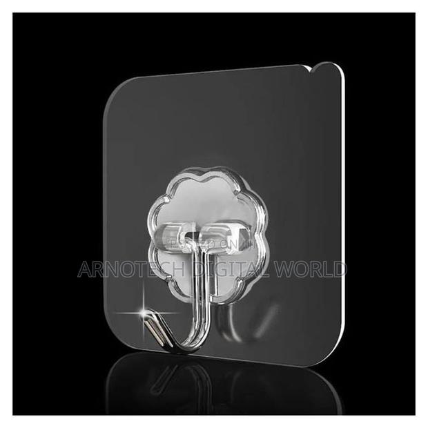 10pcs Strong Self Adhesive Transparent Wall Sticker Hooks - thumbnail 3