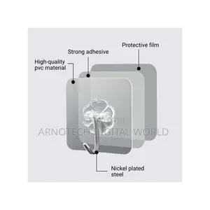 10pcs Strong Self Adhesive Transparent Wall Sticker Hooks