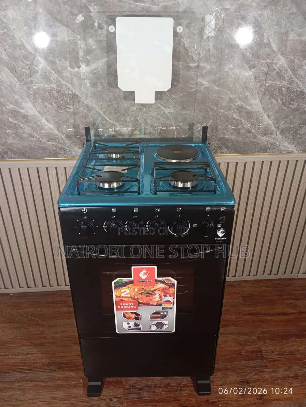 Euroken Free Standing (50by55) 3 Gas Burner +1 Electric Cooker