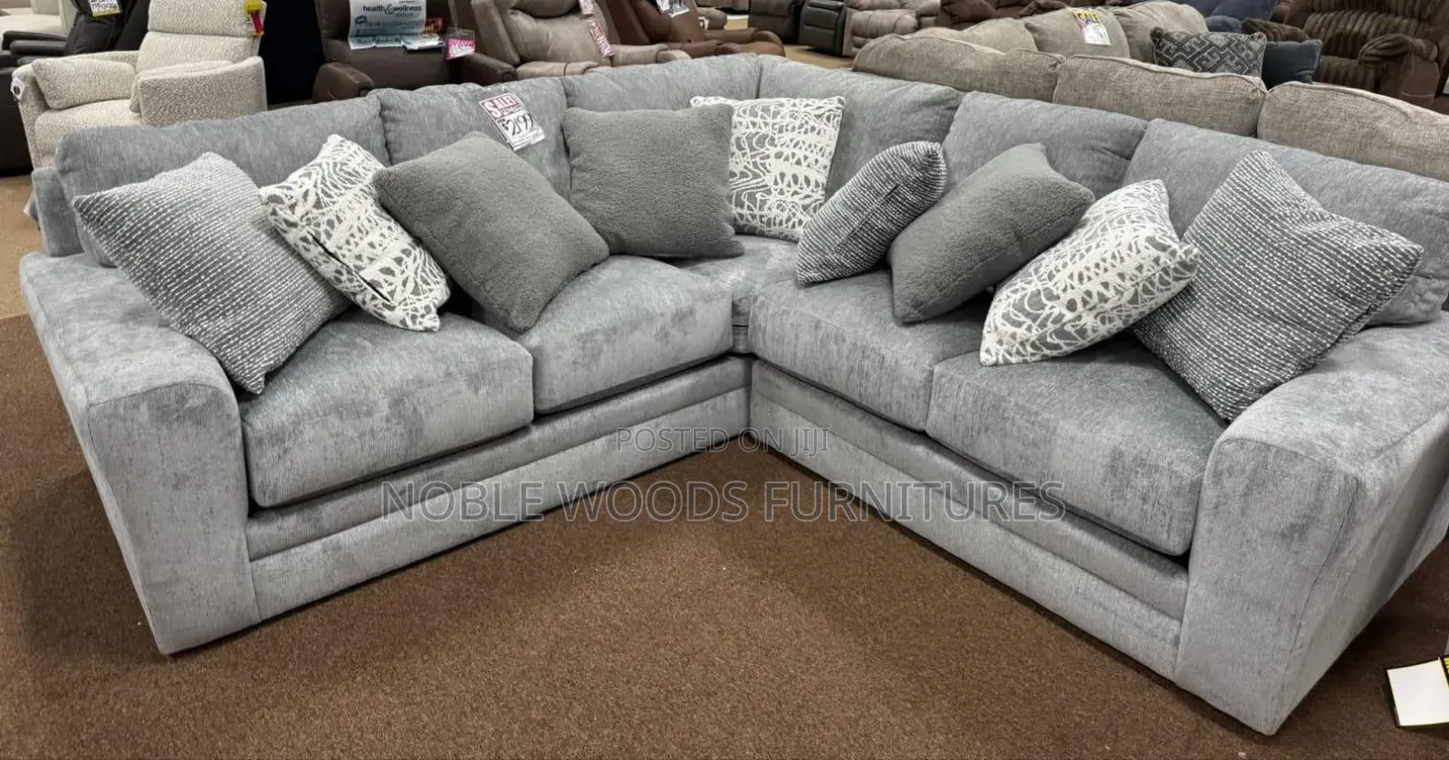 Grey 5 Seater L-Shaped