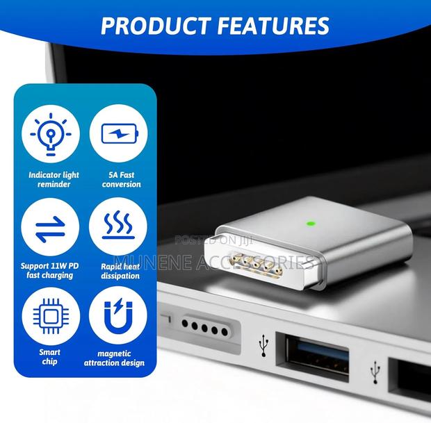 Usb C To Magnetic Adapter For Magsafe 2 Pd 100w Type C Power Converter - thumbnail 2