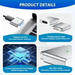 Usb C To Magnetic Adapter For Magsafe 2 Pd 100w Type C Power Converter