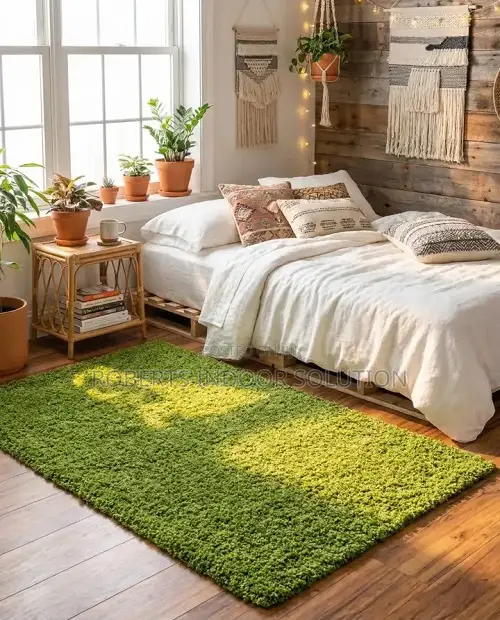 Solid Green Grass Carpet