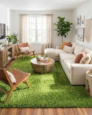 Solid Green Grass Carpet