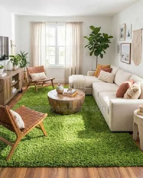 Solid Green Grass Carpet
