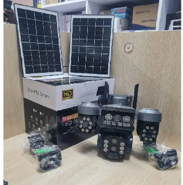 New V380 Pro 4g Triple Lens Dual Solar Panel Ptzcamera