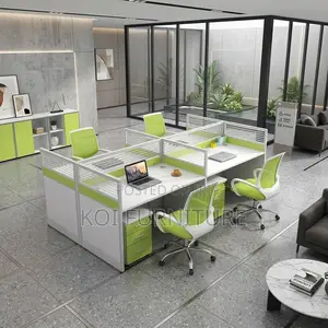 Office Workstation; Four Users Offices Divided Office Workstation