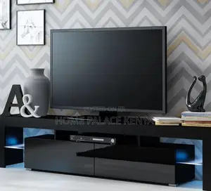 Tv Stand: Wooden Tv Storage With Led Lights