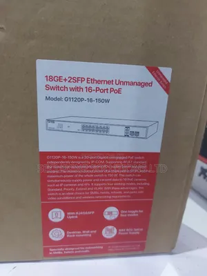 Ip-Com Ethernet Unmanaged Switch, Model G1120p-16-150w