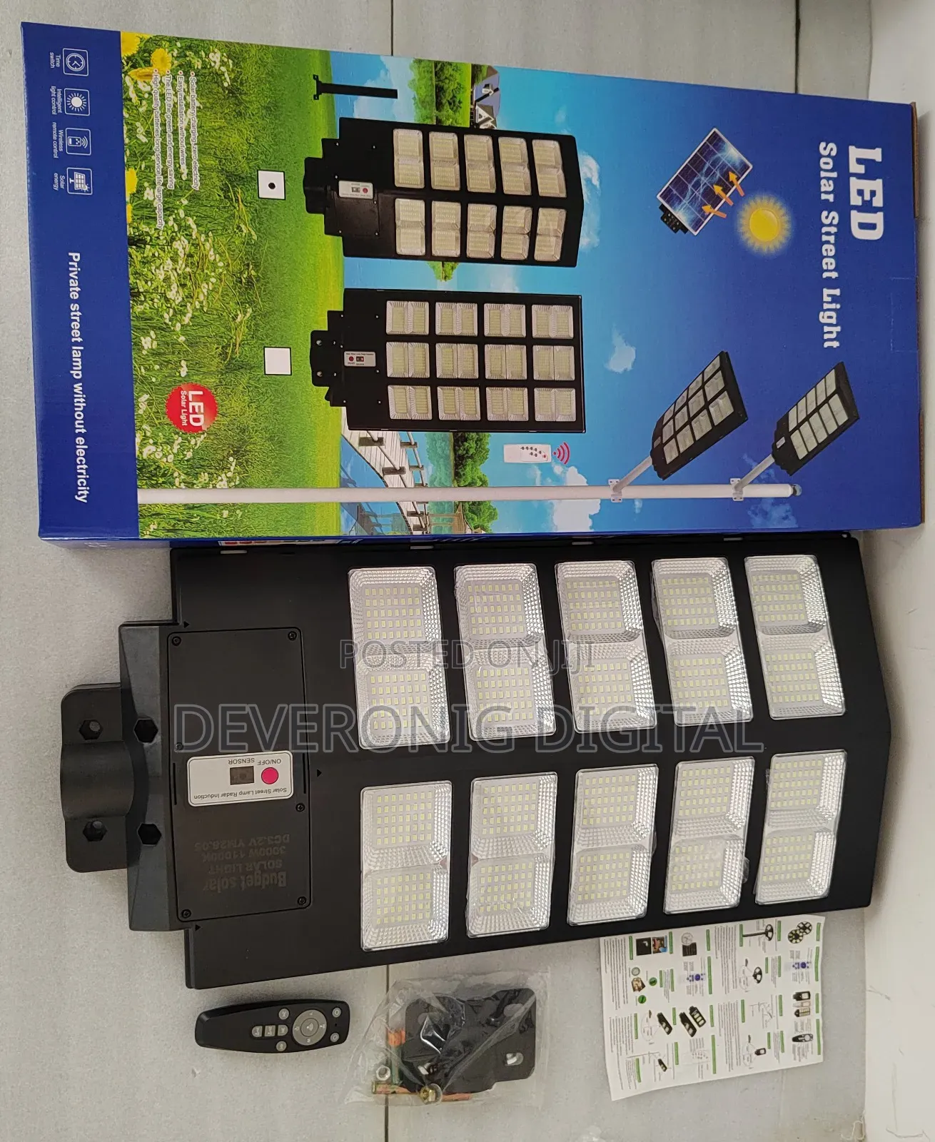 *3000w Solar Street Light + Pole* * All Weather Solar Panell