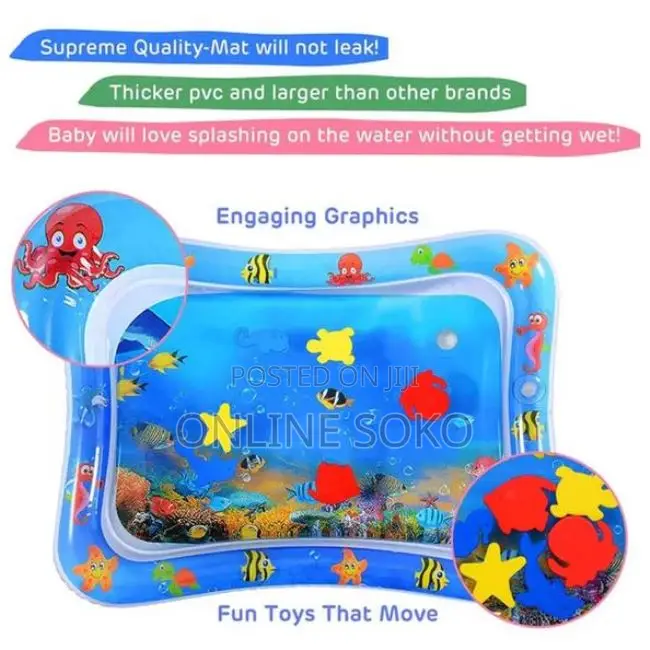 Inflatable Baby Tummy Time Water Activity Play Mat-Infants 3-24 Months