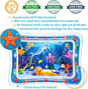 Inflatable Baby Tummy Time Water Activity Play Mat-Infants 3-24 Months