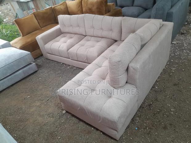 L Shaped 6 Seater Sofa Cream White