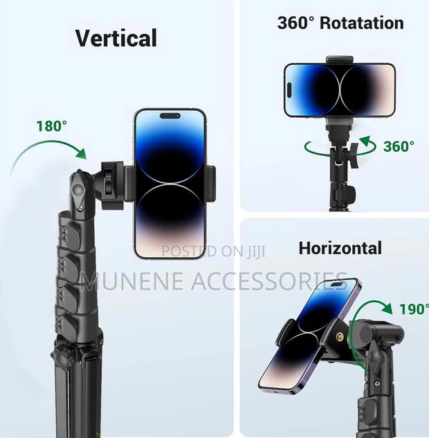 1.6m Tripod Stand With Mobile Phone Holder Heavy Duty For Camera Light - thumbnail 2