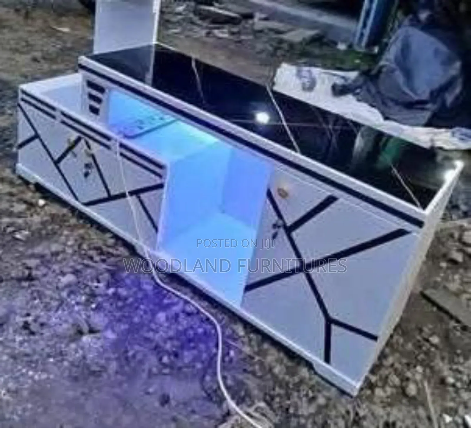 Black and White Tv Stand