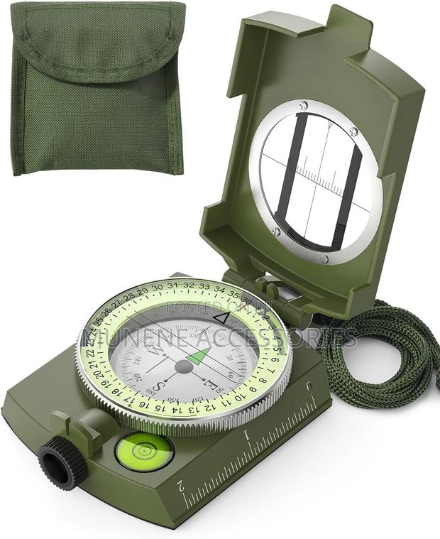 Military Lensatic Sighting Compass Waterproof Shakeproof, Army Green - main view
