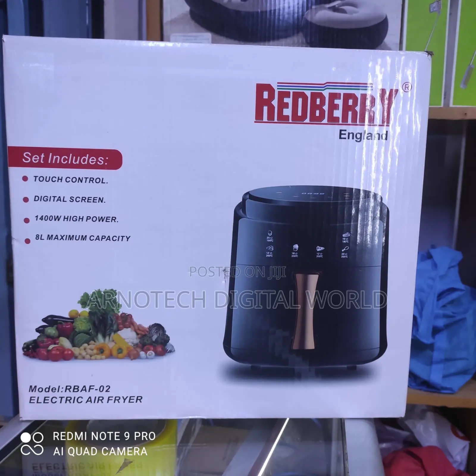 Redberry Digital Electric Air Fryer 8 Litres