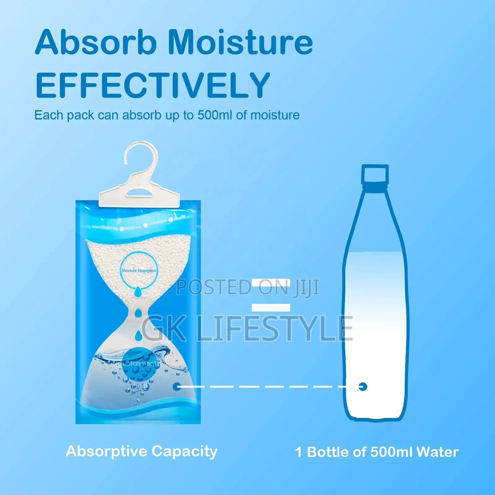3 Packet Dehumidifier Moisture Absorber Wardrobe Closet Damp Remover