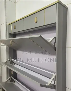 Thin Gray, Freestanding Bucket Flip Shoe Cabinet (Diy)