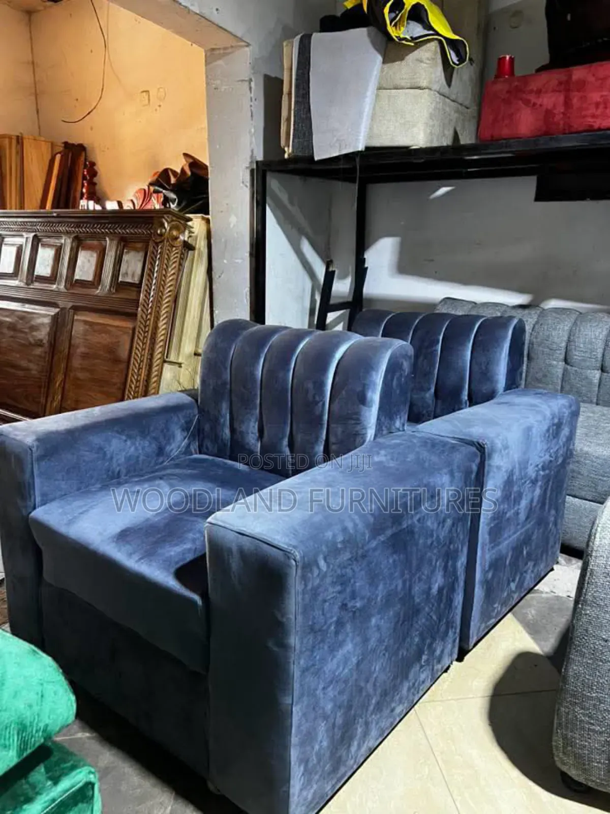 Blue Single Set Sofa