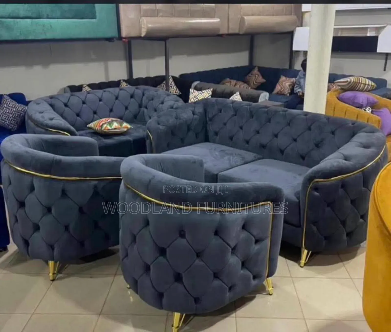 Blue 6 Seater Sofa Set