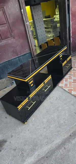 Executive Tv Stand With Marble Coating and Light