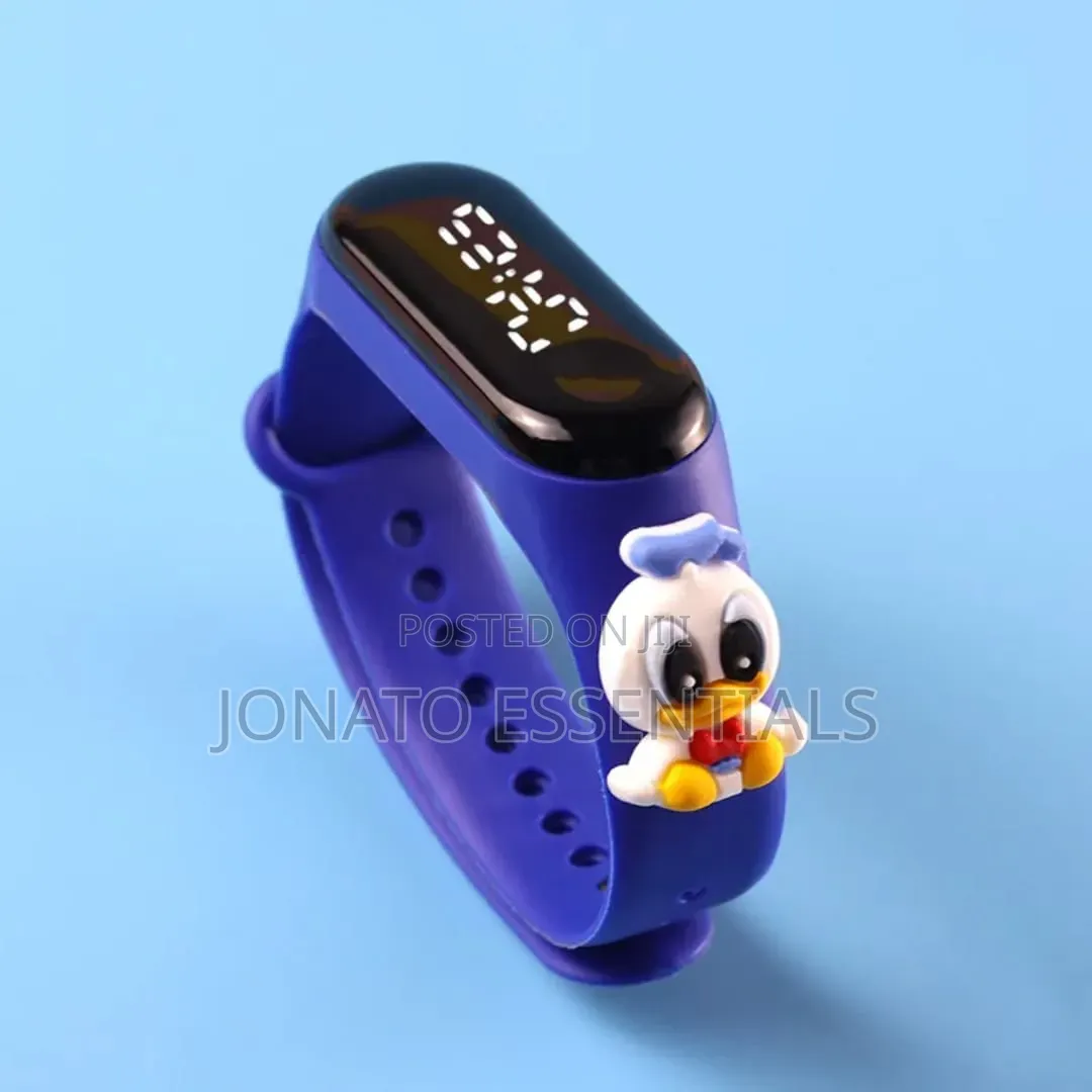 Kids Digital Led Watch Cartoon Donald Duck Silicone Wristband